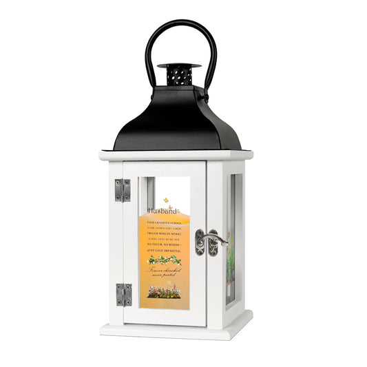Memorial Lantern Bereavement Gift in Memory of Loved One - Unique Wood & Metal Solar LED Candle Sympathy Gift for Loss of Mother, Father(Yellow Flower)