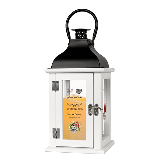 Memorial Lantern Bereavement Gift in Memory of Loved One - Unique Wood & Metal Solar LED Candle Sympathy Gift for Loss of Mother, Father(Love Bird)