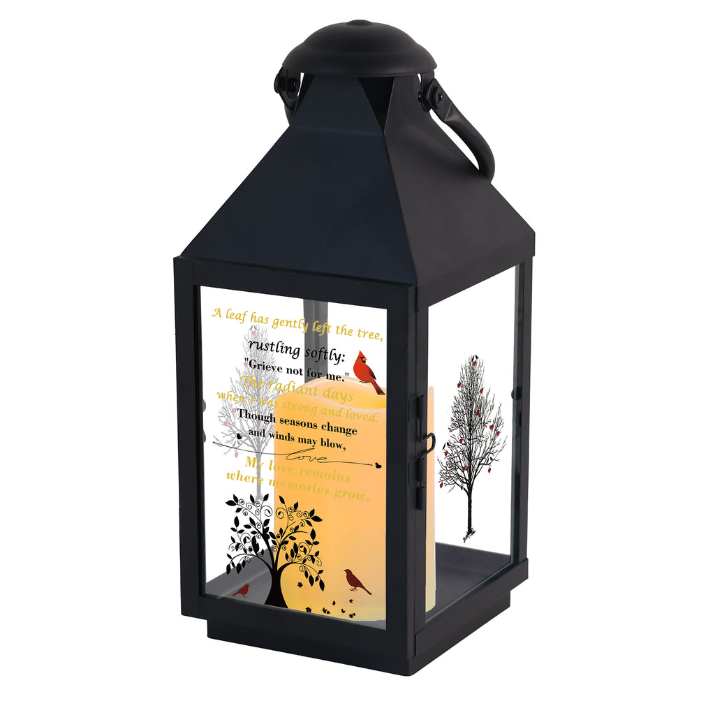 Memorial Lantern Bereavement Gifts in Memory of Loved One – Solar LED Candle Sympathy Gift for Loss of Mother, Father, Family(red Tree Bird)