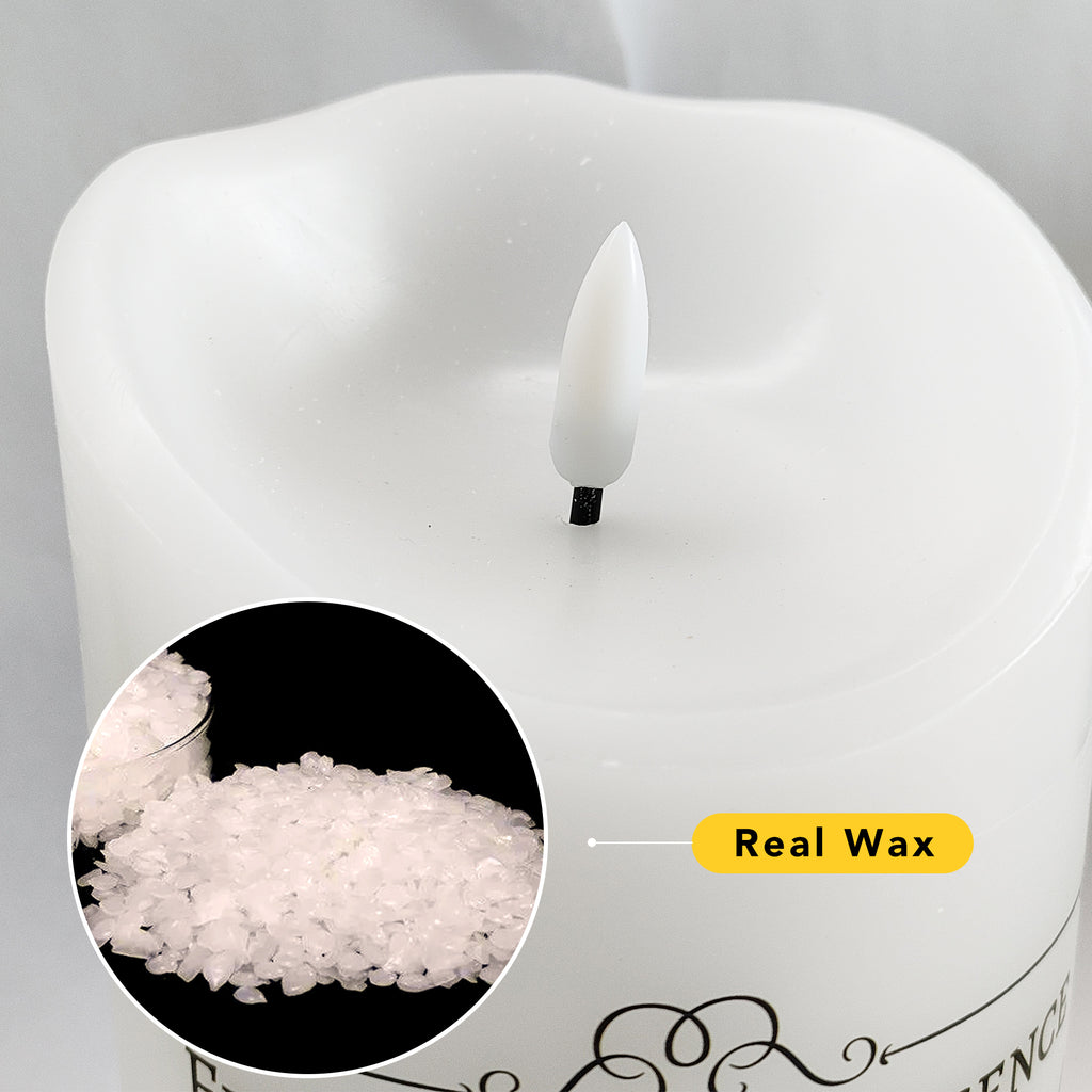 Electronic Flameless Candle - Realistic Wax Memorial Candle with Remote Control, Timer, and Condolence Message, Perfect for Remembering Loved Ones (2 Pack, 4" W × 7" H (Flower)