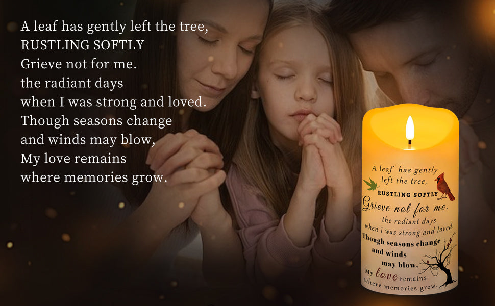 Electronic Flameless Candle - Realistic Wax Memorial Candle with Remote Control, Timer, and Condolence Message, Perfect for Remembering Loved Ones (2 Pack, 4" W × 7" H (Bird)