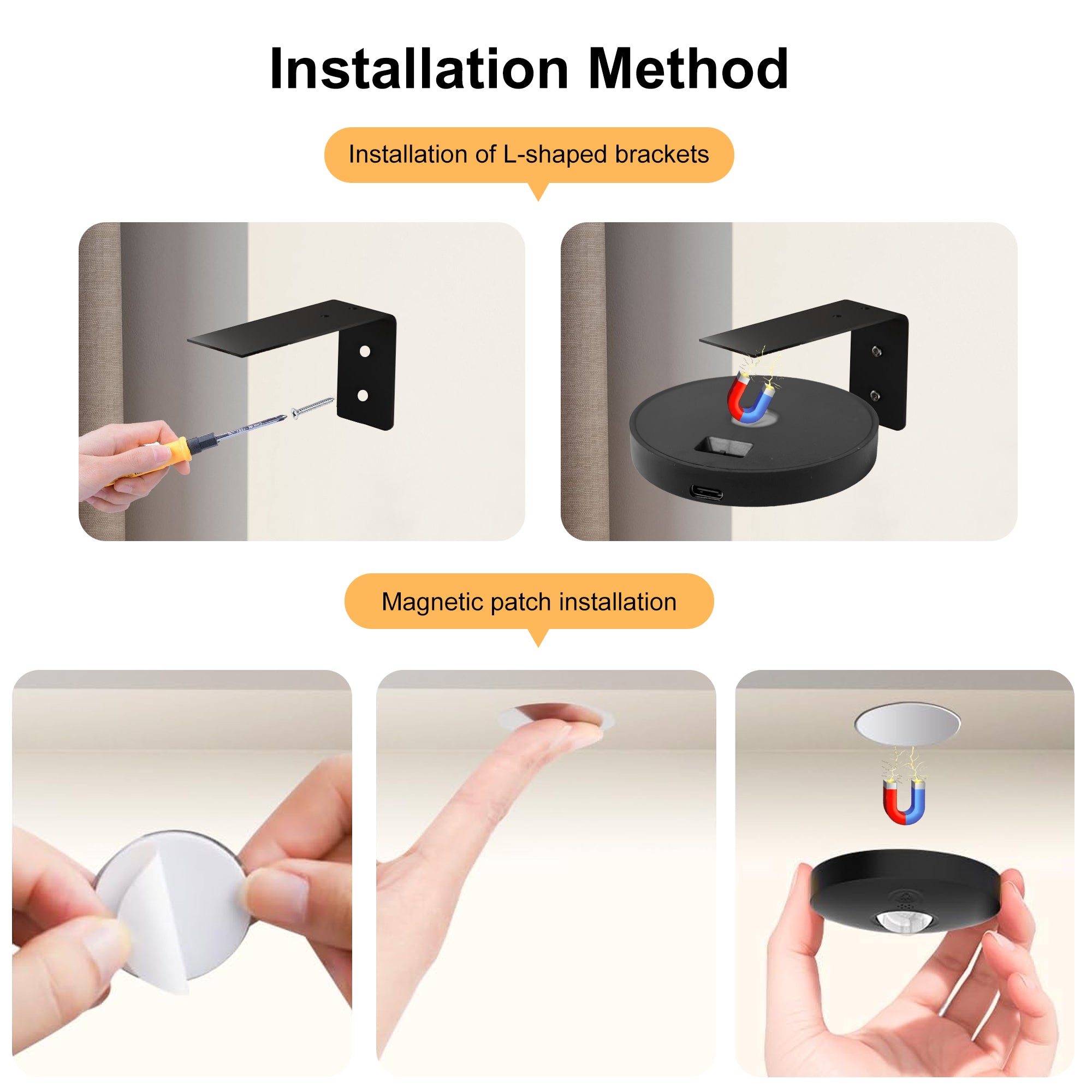 6-Pack Rechargeable Puck Lights with Remote, 1200mAh Battery,3-in-1 Charging Dock, Dual Installation (Magnetic & Bracket), 3 Colors, Dimmable LED Cabinet Lights for Kitchen, Bedroom