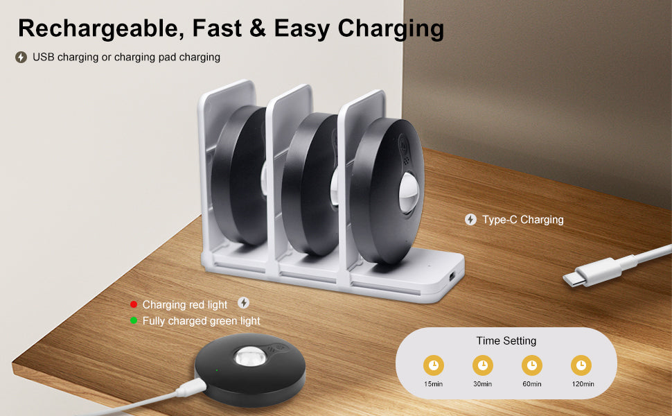 6-Pack Rechargeable Puck Lights with Remote, 1200mAh Battery,3-in-1 Charging Dock, Dual Installation (Magnetic & Bracket), 3 Colors, Dimmable LED Cabinet Lights for Kitchen, Bedroom