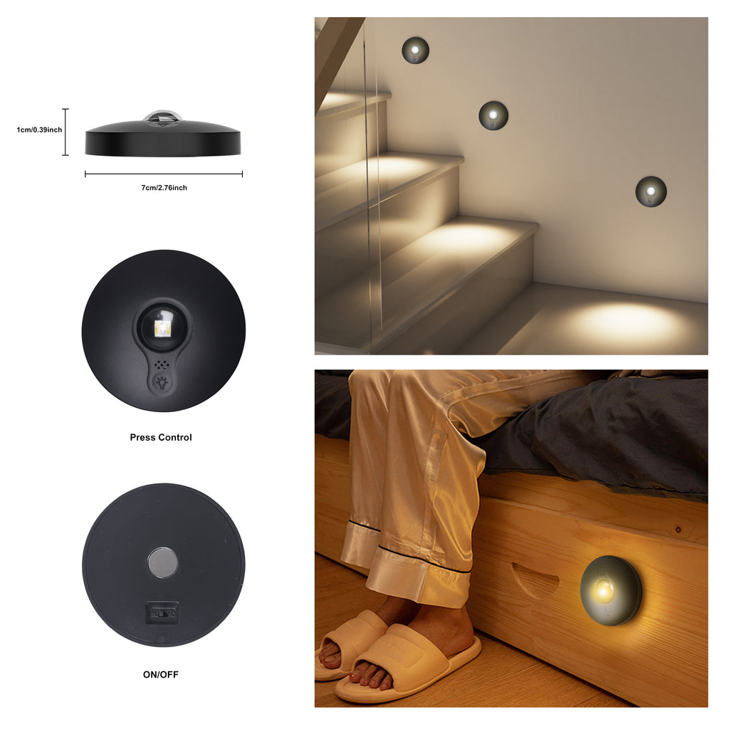 6-Pack Rechargeable Puck Lights with Remote, 1200mAh Battery,3-in-1 Charging Dock, Dual Installation (Magnetic & Bracket), 3 Colors, Dimmable LED Cabinet Lights for Kitchen, Bedroom