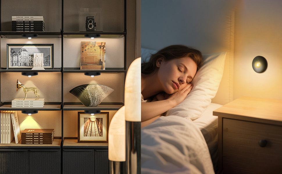 6-Pack Rechargeable Puck Lights with Remote, 1200mAh Battery,3-in-1 Charging Dock, Dual Installation (Magnetic & Bracket), 3 Colors, Dimmable LED Cabinet Lights for Kitchen, Bedroom