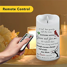 Electronic Flameless Candle - Realistic Wax Memorial Candle with Remote Control, Timer, and Condolence Message, Perfect for Remembering Loved Ones (2 Pack, 4" W × 7" H (Bird)